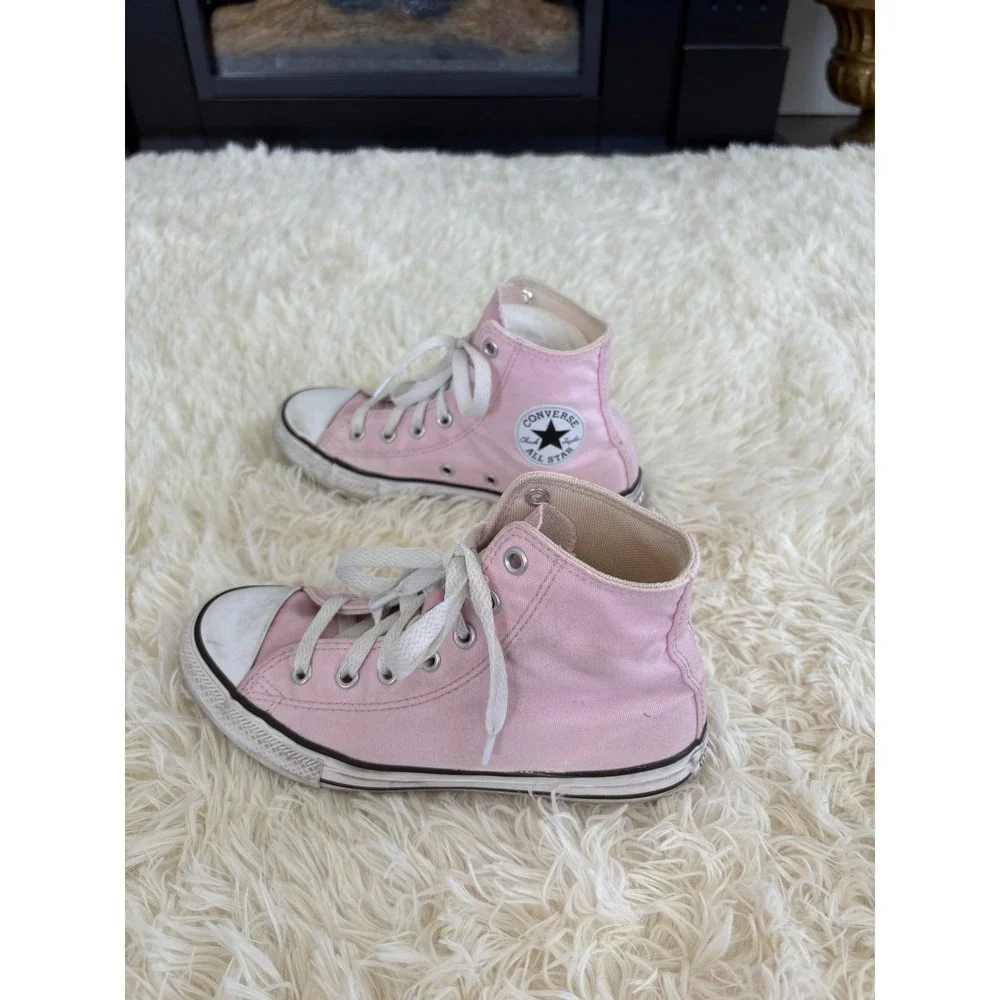 Converse Chuck Taylor All Star‎ High Top Pink Canvas Sneakers Youth Size 2